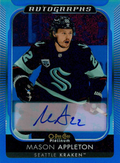 2021-22 UD O-Pee-Chee Platinum - Mason Appleton - Blue Rainbow Autos #BA-MA