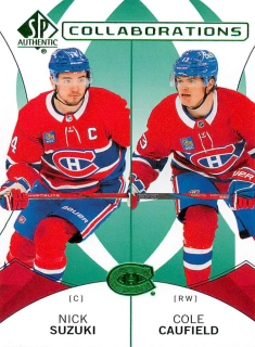 2024-25 UD SP Authentic - Nick Suzuki, Cole Caufield - Collaborations Green #C-18
