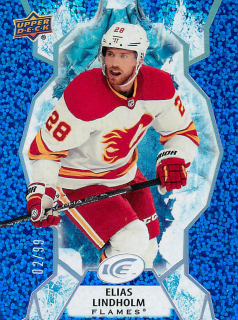 2021-22 UD Ice - Elias Lindholm - Royal Blue /99 #63