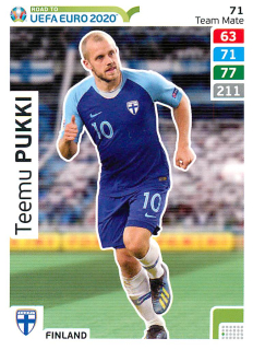 2019 Panini Adrenalyn XL Road to UEFA Euro 2020 - Teemu Pukki #71