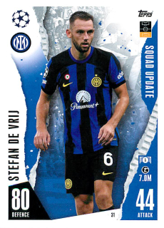 2023-24 Topps Match Attax Extra UEFA Club Competitions - Stefan De Vrij - Squad Update #31