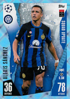 2023-24 Topps Match Attax Extra UEFA Club Competitions - Alexis Sanchez - Squad Update - Blue Crystal #32