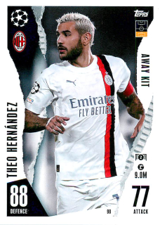 2023-24 Topps Match Attax Extra UEFA Club Competitions - Theo Hernandez - Away Kit #98