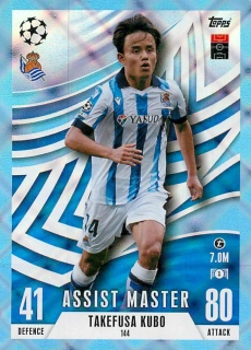 2023-24 Topps Match Attax Extra UEFA Club Competitions - Takefusa Kubo - Assist Master - Blue Crystal #144