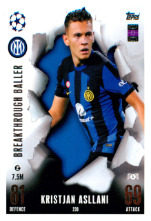 2023-24 Topps Match Attax Extra UEFA Club Competitions - Kristjan Asllani - Breaktrough Baller #230