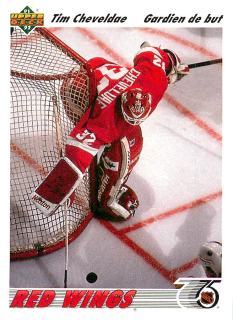 1991-92 UD Series - Tim Cheveldae (French) #129