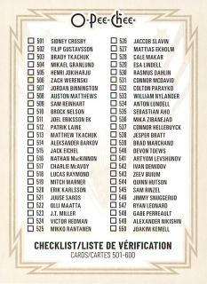 2025-26 UD O-Pee-Chee - Checklist 501-600 - Retro #600