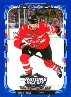 2025-26 UD O-Pee-Chee - Devon Toews - 4 Nations Face Off - Blue Border #540