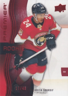 2023-24 UD Premier - Justin Sourdif - Premier Rookie - Ruby /49 #143