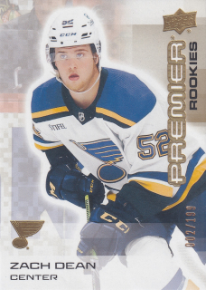2024-25 UD Premier - Zach Dean - Premier Rookies - Gold /199 #127