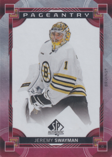 2024-25 UD SP Authentic - Jeremy Swayman - Pageantry Red #P-16