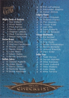 1995-96 Fleer Ultra - Checklist - Gold Medallion #198