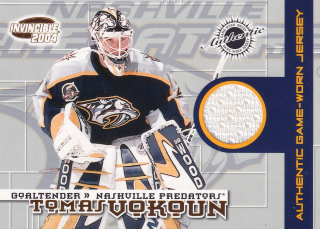 2003-04 Pacific Invincible - Tomáš Vokoun - Authentic Game-Worn Jerseys /1500 #17