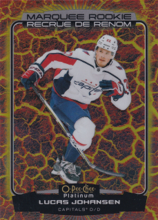 2022-23 UD O-Pee-Chee Platinum - Lucas Johansen - Marquee Rookie Hot Magma /499 #269