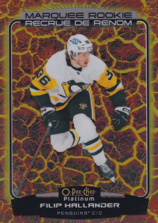 2022-23 UD O-Pee-Chee Platinum - Filip Hallander - Marquee Rookie Hot Magma /499 #217