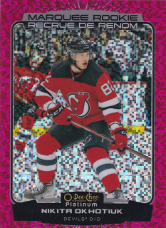 2022-23 UD O-Pee-Chee Platinum - Nikita Okhotiuk - Marquee Rookie Violet Pixels /299 #256