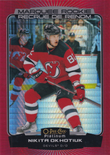 2022-23 UD O-Pee-Chee Platinum - Nikita Okhotiuk - Marquee Rookie Red Prism /199 #256