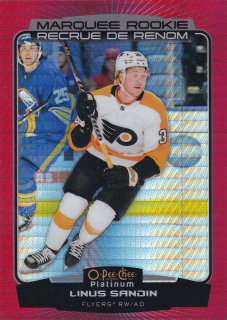 2022-23 UD O-Pee-Chee Platinum - Linus Sandin - Marquee Rookie Red Prism /199 #251