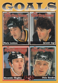 1996-97 Fleer - Mario Lemieux, Jaromír Jágr, Alexander Mogilny, Peter Bondra - The Sporting News #138