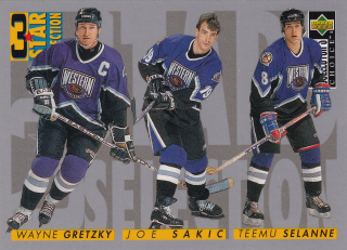 1996-97 UD Collectors Choice - Wayne Gretzky, Joe Sakic, Teemu Selanne - 3 Star Selection #336