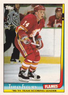 1991-92 Topps - Theo Fleury - Team Scoring Leader #14