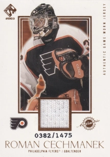 2002-03 Pacific Private Stock Reserve - Roman Čechmánek - Authentic Game Worn Jersey /1475 #135