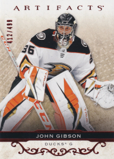 2021-22 UD Artifacts - John Gibson - Ruby /499 #20