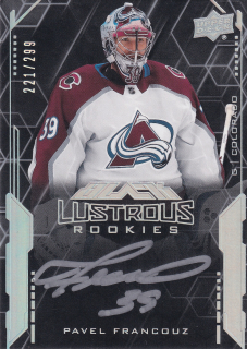 2020-21 UD SPx - Pavel Francouz - UD Black Lustrous Rookie Signatures /299 #LS-PF