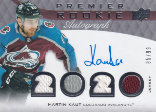 2020-21 UD Premier - Martin Kaut - 2020 Premier Rookie Auto Jersey /99 #PRA-MK