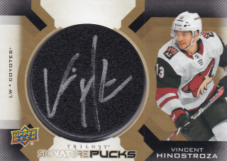 2019-20 UD Trilogy - Vincent Hinostroza - Signature Pucks #SP-VH