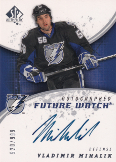 2008-09 UD SP Authentic - Vladimír Mihálik - Autographed Future Watch /999 #238