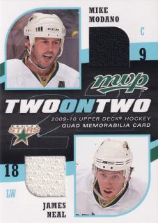 2009-10 UD MVP - Mike Modano, James Neal, Mikko Koivu, Pierre-Marc Bouchard - Two On Two #J-NMKB