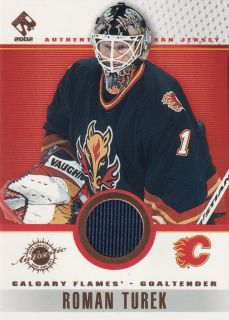 2001-02 Pacific Private Stock - Roman Turek - Game-Used Gear #17