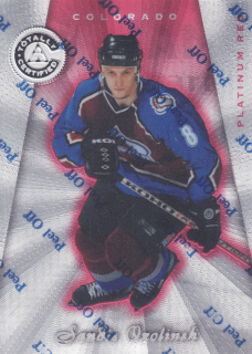 1997-98 Pinnacle Totally Certified - Sandis Ozolinsh - Platinum Red /6199 #89