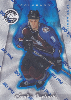 1997-98 Pinnacle Totally Certified - Sandis Ozolinsh - Platinum Blue /3099 #89