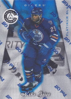 1997-98 Pinnacle Totally Certified - Mike Grier - Platinum Blue /3099 #73