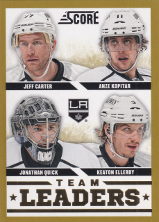 2013-14 Score - Jeff Carter, Anze Kopitar, Jonathan Quick, Keaton Ellerby - Team Leaders Gold #563 #219