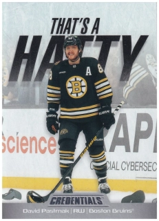 2024-25 UD Credentials - David Pastrňák - That's a Hatty #TH-DP