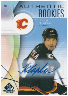 2024-25 UD SP Game Used - Adam Klapka - Authentic Rookies Blue Autograph #204
