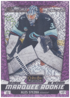 2024-25 UD O-Pee-Chee Platinum - Aleš Stezka - Marquee Rookie Violet Pixels /299 #298