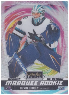 2024-25 UD O-Pee-Chee Platinum - Devin Cooley - Marquee Rookie Rainbow Color Wheel #249