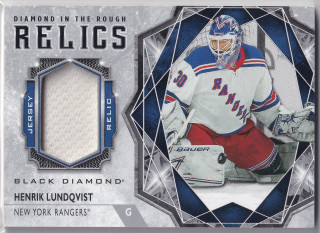 2019-20 UD Black Diamond - Henrik Lundqvist - Diamond in the Rough Relics #DR-HL